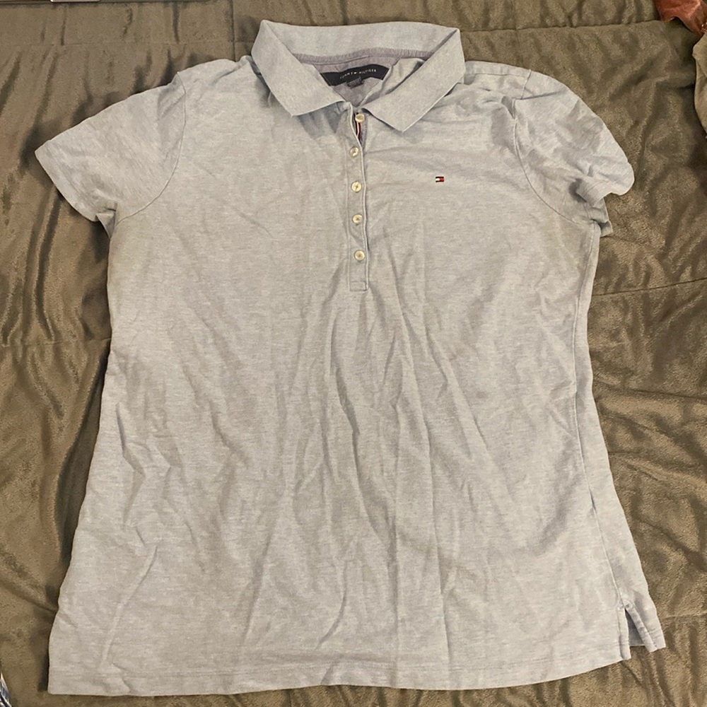 Tommy Hilfiger XL Collard Shirt, Light Blue, Stretch-Cotton